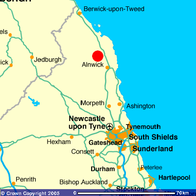 Map showing the location of the proposed turbines