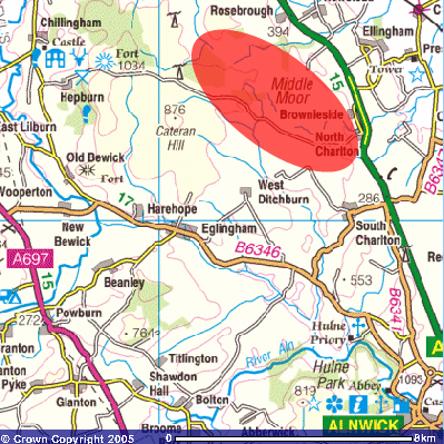 Map showing the location of the proposed turbines